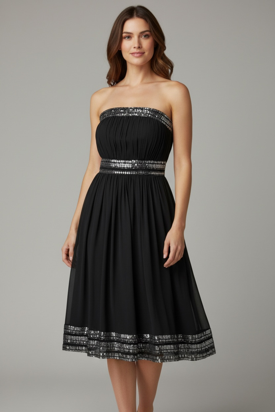 Adrianna Papell Evening Women's Black Halter Beaded Evening Dress Gown SZ 4